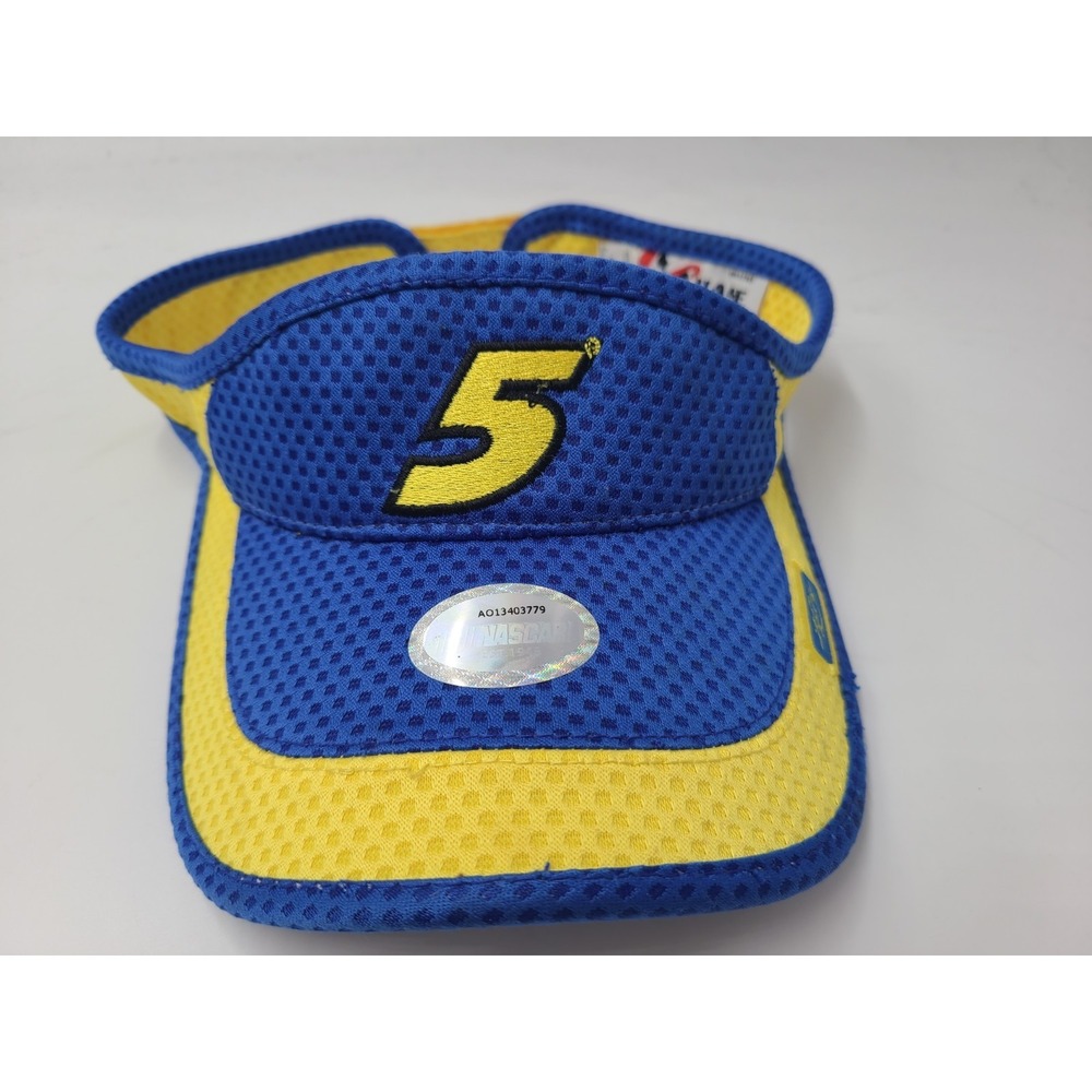 Kyle Busch #5 Chase Sun Golf Visor Adjustable Hat Cap NASCAR Racing Blue Yellow